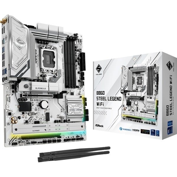 ASRock_B860_Steel_Legend_WiFi_socket_1851_moederbord@@100110337.jpg ASRock - B860 Steel Legend WiFi socket 1851 moederbord - Image 1