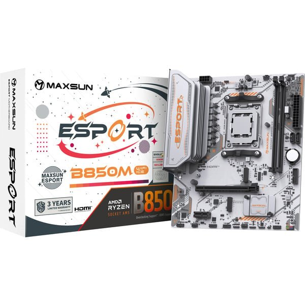 MAXSUN - MS-eSport B850M WIFI ICE socket AM5 moederbord - Image 1